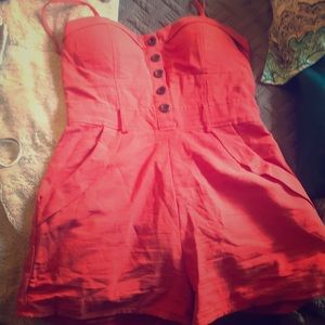 Burnt Orange Shorts Romper